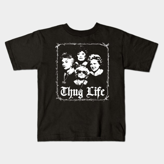 Girls thug life golden Kids T-Shirt by MateeSwag